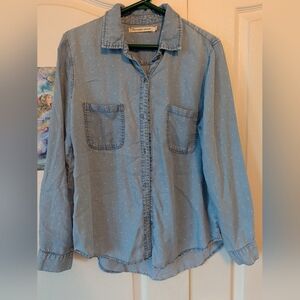 Light Blue Large Button-Up Shirt Lyocell